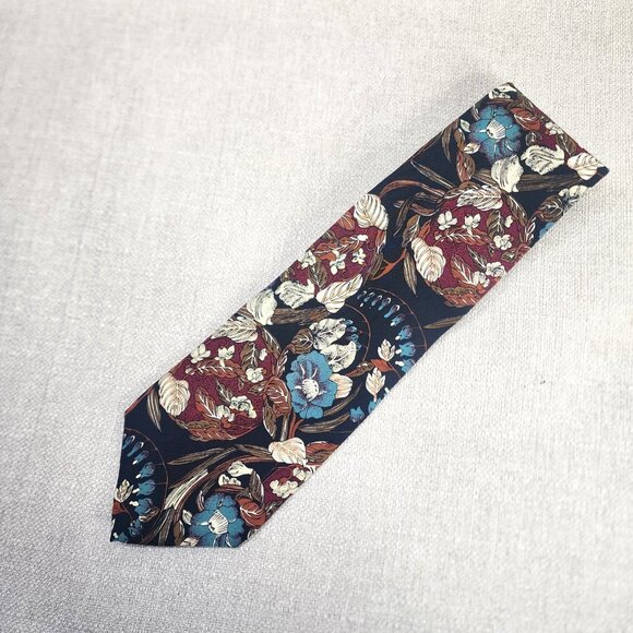 Designer Men's Ties 100% Silk Dark Colors Lot of 6 - Picture 3 of 14